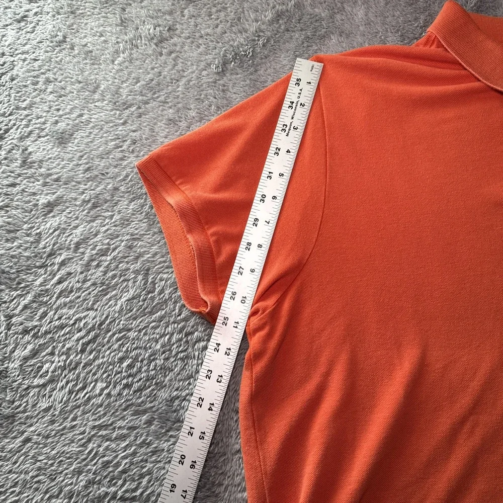 Denim & Supply Ralph Lauren Men's XL Orange Short Sleeve Polo Shirt Flag Sleeve